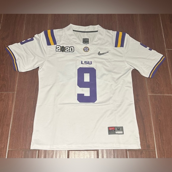 Joe Burrow LSU Tigers Championship White Jersey Size S-2XL - Picture 2 of 8